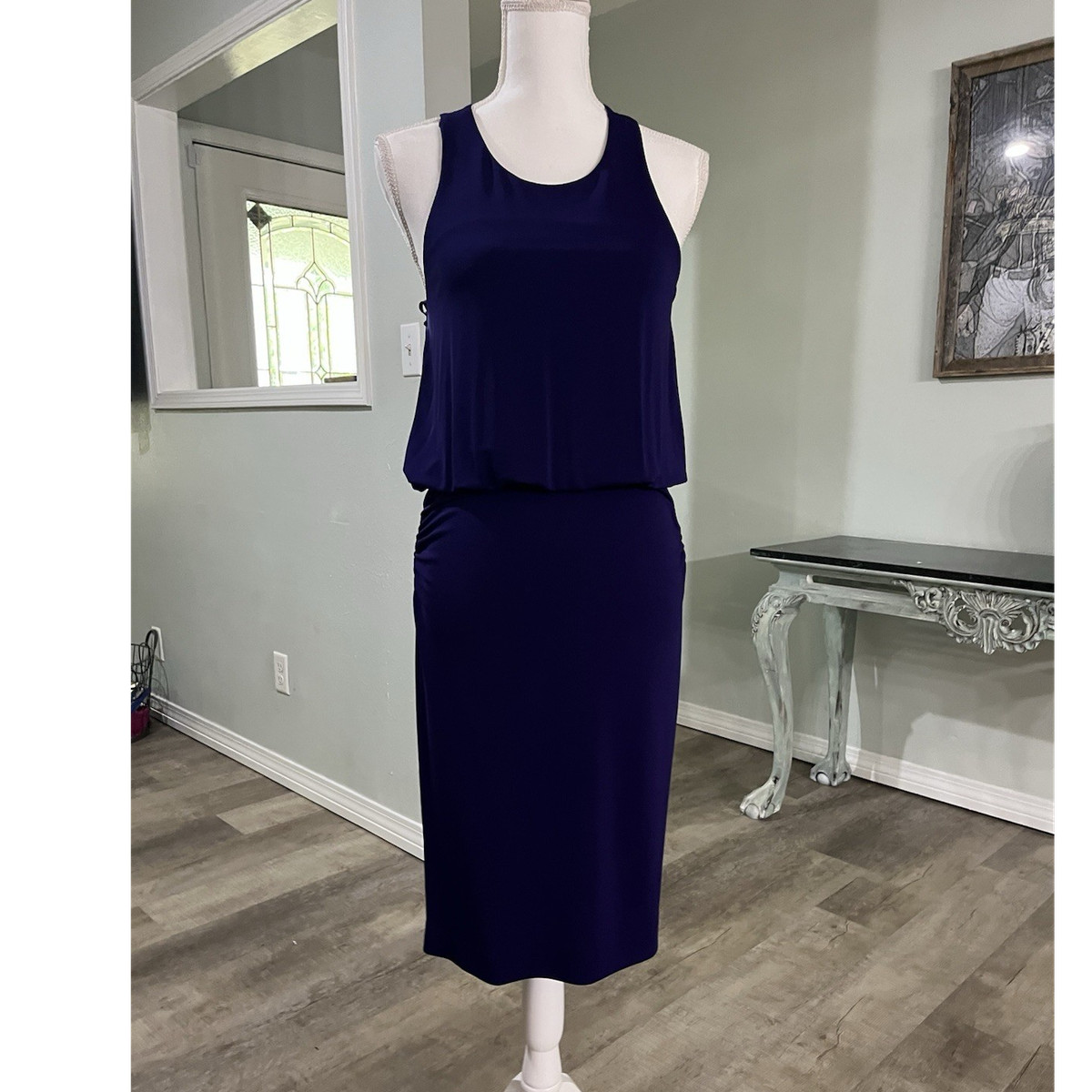 Vintage Made in USA Artelier Nicole Miller Purple Sleeveless Cut-OutDress  Sz M