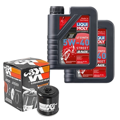 K&N Ölfilter Set LiquiMol 5W-40 Race 2L für Peugeot Geopolis 300 Premium Bj.2014