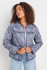 M&Co Women's Cotton Floral Print Quilted Jacket