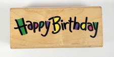 1999 Stampendous-Happy Birthday-Wood Mounted Rubber Stamp