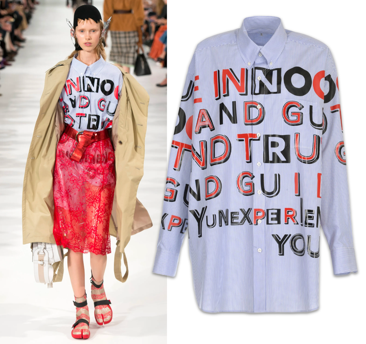 Maison Margiela John Galliano Spring 2017 Stripe Oversize Poem