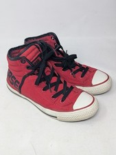 Converse Chuck Taylor All Star Red/Black Accents Lace Up High Top Kids Size 5.5