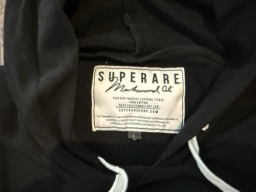 Superare Muhammad Ali Sleeveless Black Hoodie Large Embroidered - Picture 3 of 5