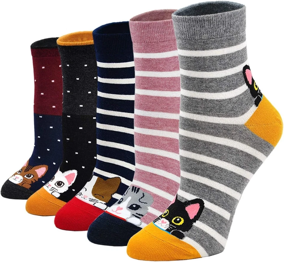 Lustige Damen Baumwollsocken Tiermuster 37-43 Witzig Weihnachten Mehrfach - Bild 3 von 4