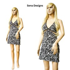 Stunning Animal Print Spaghetti Strap Cross Back under Bust Cut Mini Dress Top
