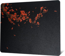 XVX Glass Gaming Mousepad, Black Plum Blossoms Hard Mouse Pads for Gaming, Profe