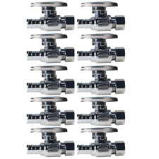 10 Pack XFITTING 1/2" PEX-B x 3/8" OD Compression Straight Stop Valve, Lead Free