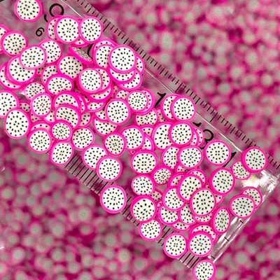 5MM Dragonfruit Slice Fruit Polymer Clay Sprinkle (NOT EDIBLE) D22-28