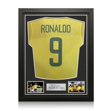 Ronaldo de Lima Signed Brazil 2024 Home Football Jersey. Standard Frame