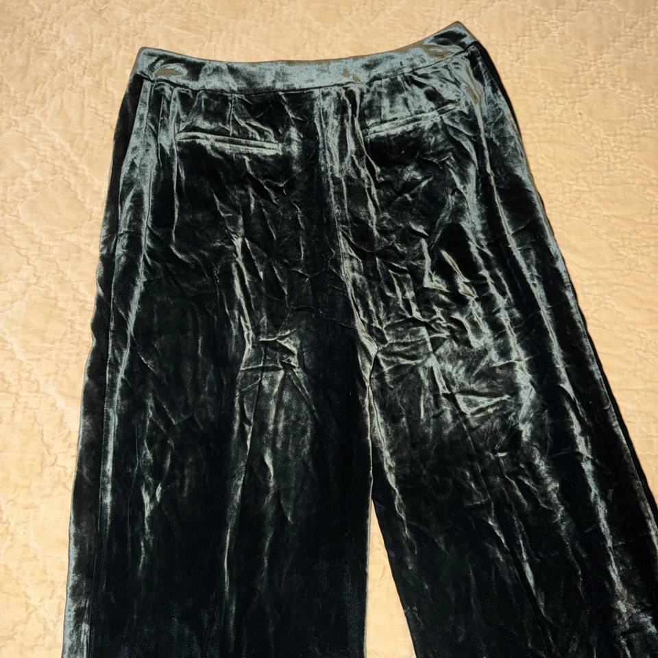 Boden Velvet Wide Leg Trousers Pants Green Size 12- II834 - Image 4 of 4