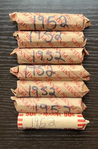 1 FULL ROLL OF 1952 P LINCOLN WHEAT CENTS PENNIES