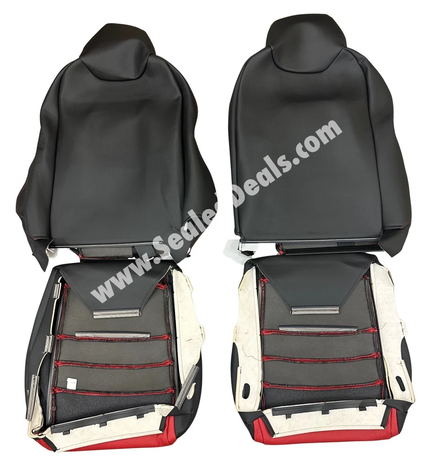 Fundas de repuesto de asiento de cuero negras y rojas para Honda S2000 2006 2007 2008 Foto 4 de 4