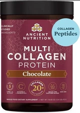 Ancient Nutrition Multi Collagen Protein - Chocolate 16.65 oz Pwdr New