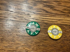VTG UAW United Auto Workers Union AFL CIO Button Pinbacks 1949 1950