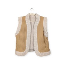 Spell Belladonna Vest M Tan Faux Shearling Re...
