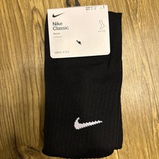 Nike Classic Cushioned OTC Soccer Socks LARGE men 8-12 black/white 394386-010