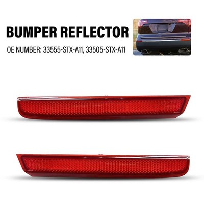 For 2010-2013 Acura MDX L&R Rear Bumper Reflectors 1 Pair Red Lens 33555-STX-A11