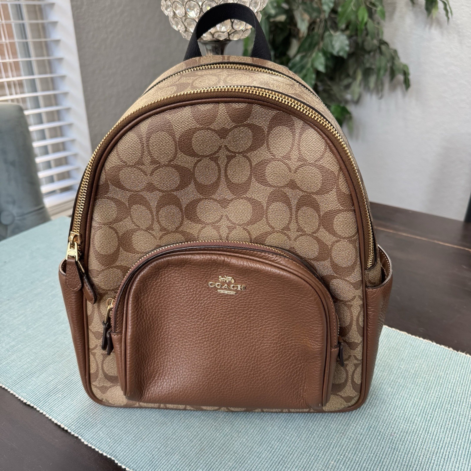 Coach Brown Leather Backpack - image 2