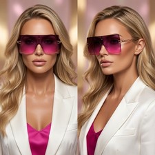 Bold Oversized Square Women Sunglasses Featuring Trendy Dark Cherry Lenses Gafas