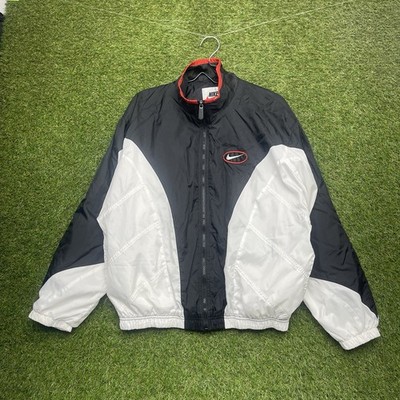 Vintage Nike Track Jacket Mens Medium Full Zip Retro Swoosh Logo Windbreaker