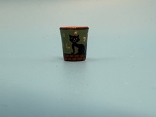 Torbay Pottery 1:12 Dolls House Plant Pot Black Cat Miniature Flower Pot