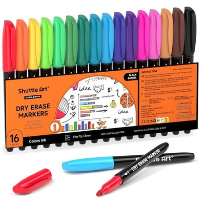Whiteboard Marker Set 16 Farben feine  abwischbar Tinte