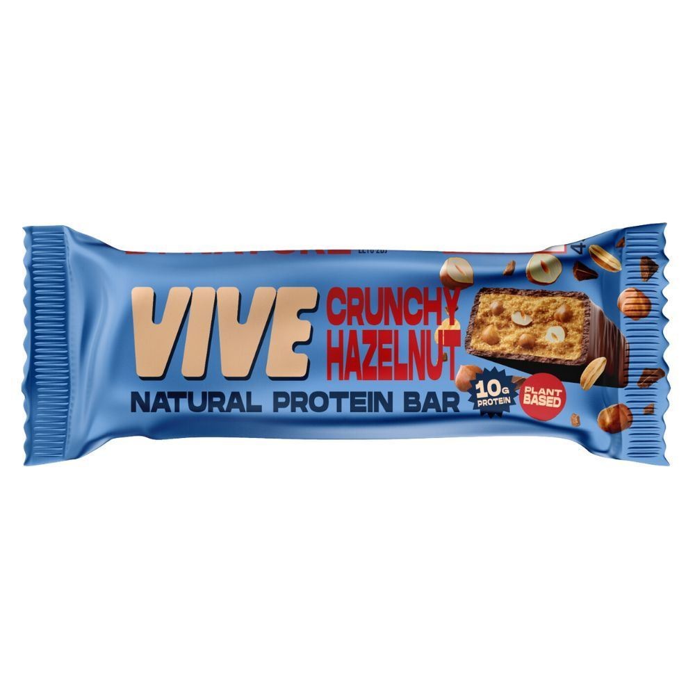 Vive Natural Protein Bar, Crunchy Hazelnut 49g Pack of 12 - Image 2