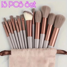 13pcs Makeup Brushes Eyebrow Blush Foundation Powder Kit Set Travel FREE Bag USA