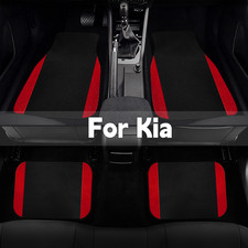 Car Floor Mats Red 4pcs Velvet Waterproof Nonslip For Kia Sedan Car Floor Mats Red 4pcs Velvet Waterproof Nonslip For Kia Sedan