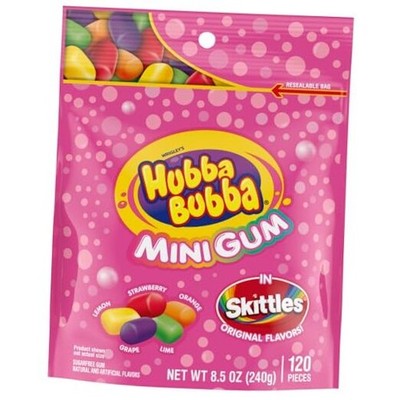  Minis SKITTLES Flavored Sugar Free Gum, Bubble Gum 120 Count (Pack of 1)