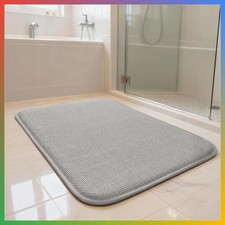 Thick Memory Foam Bath Mat Grey 24 x 16 Inch Ultra Absorbent Non-Slip