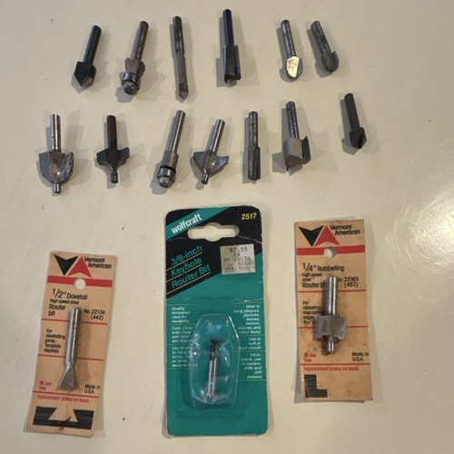 Vermont American Wolfcraft Router Bits Lot HSS Dovetail Rabbeting Keyhole