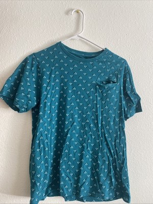 Triangle Pattern Teal T-Shirt with Pocket