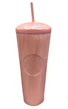 Starbucks Summer 2021 Pink Marble Blush 24 oz Cold Cup Venti Tumbler {22}