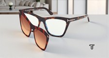 Tom Ford Ft5971 B 052 Bb Dark Havana 54 Mm Womens Eyeglasses Clip On Sunglasses