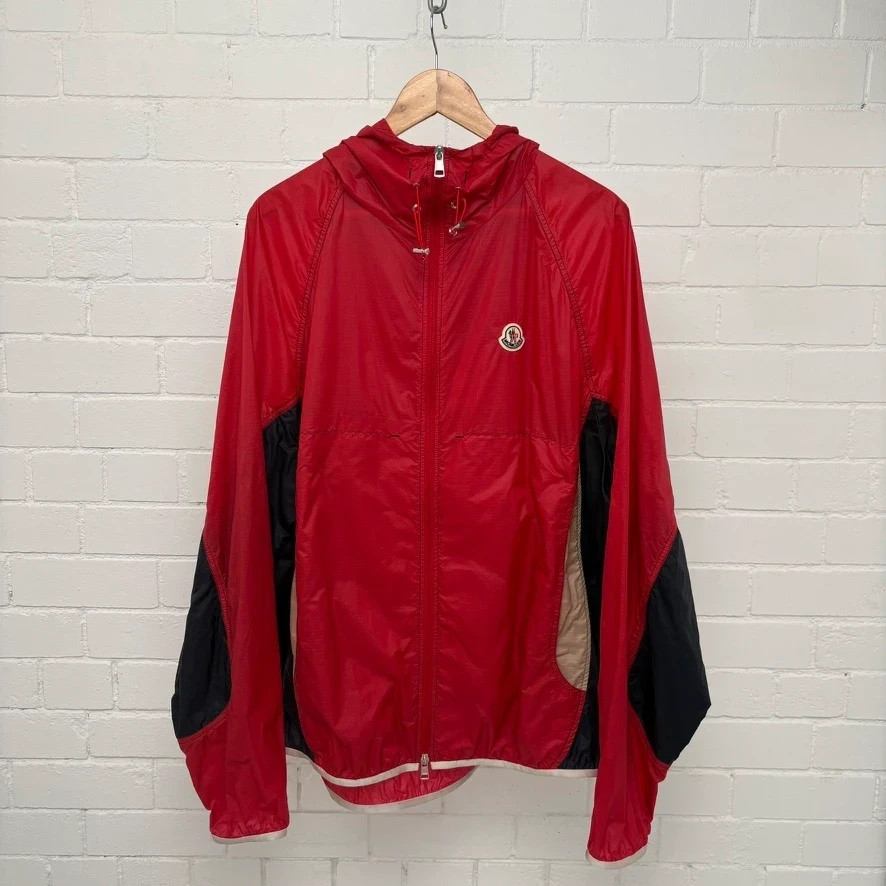 Moncler Dronne Red/Black Lightweight Track Jacket Windbreaker