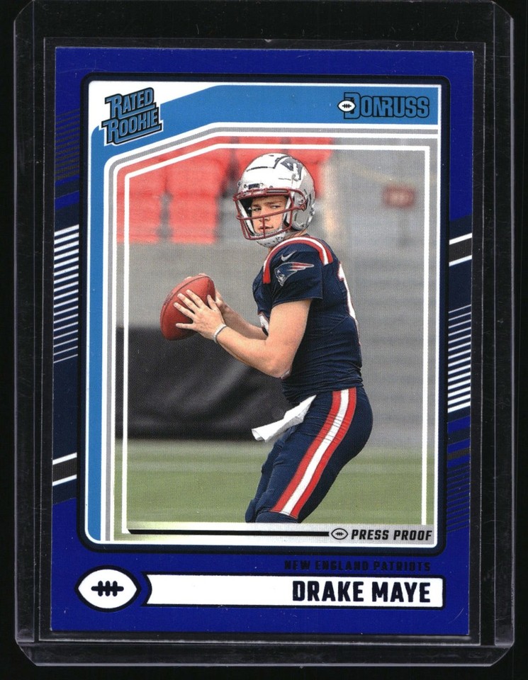 2024 Donruss Drake Maye #379 Press Proof Blue New England Drake Maye #379 Press Proof Blue RC New England Patriots