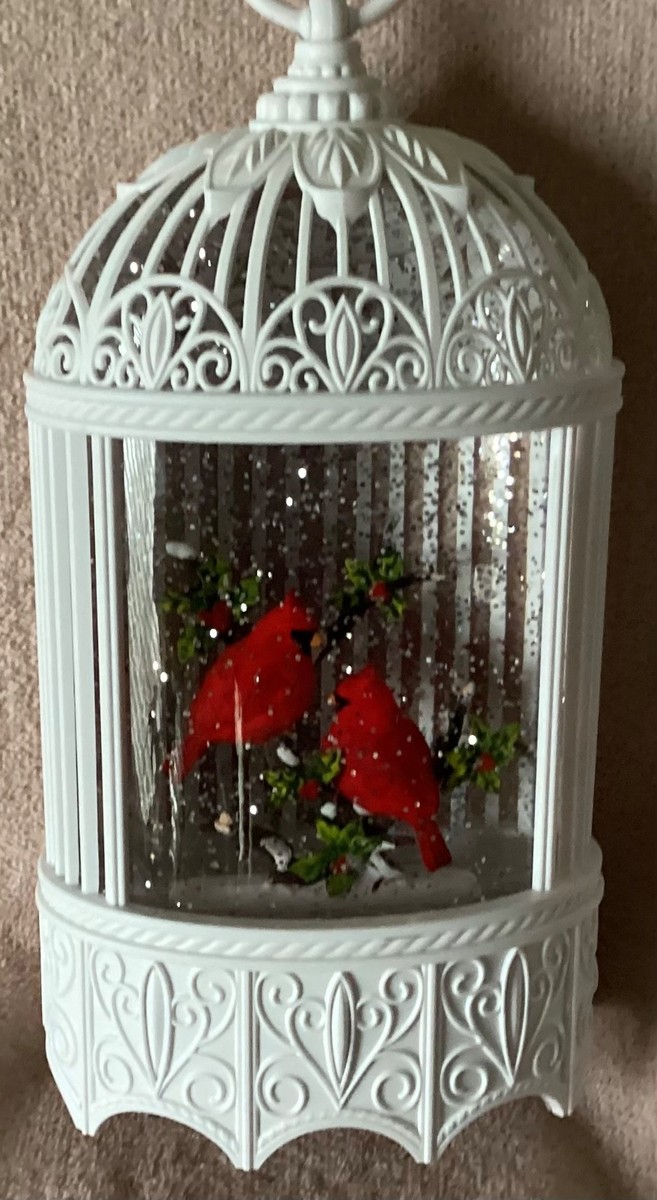 Gerson Lighted 11 Inch Water Lantern Snow Globe with Continuo Swirling Glitter- Bluebirds in Gazebo