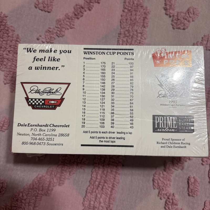 VTG 1994 Unopened Lot 500 Dale Earnhardt Nascar Racing Schedule