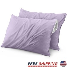 Waterproof Pillow Encasement Cover Bed Bug Dust Mite Proof Zippered Case 2 Pack