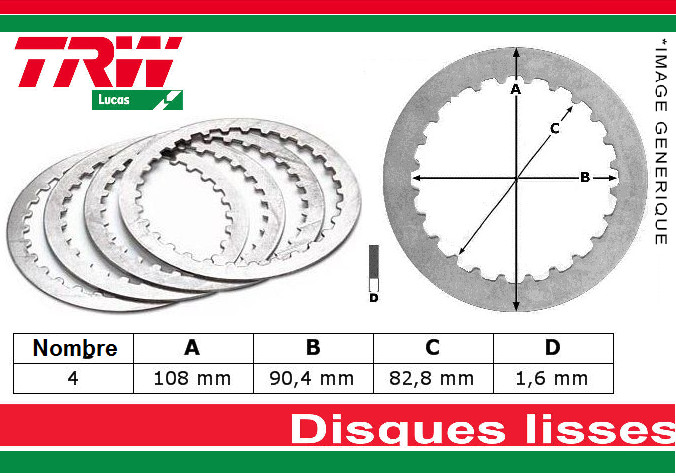 Disques lisses embrayage Honda MB 80 S MBX MT MTX CA 125 pièces transmission