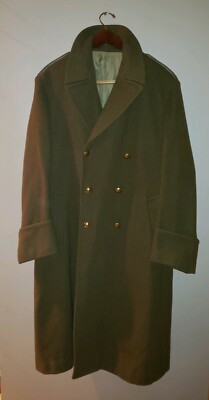 Vintage Mageco Villefranche French Military wool trench long coat
