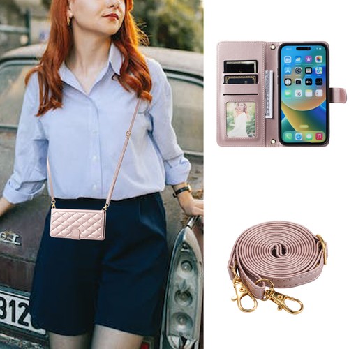 Fr iPhone 15 Pro Max 14 13 12 11 8 7 X Lanyard Strap Stand Wallet Crossbody Case - Picture 32 of 64