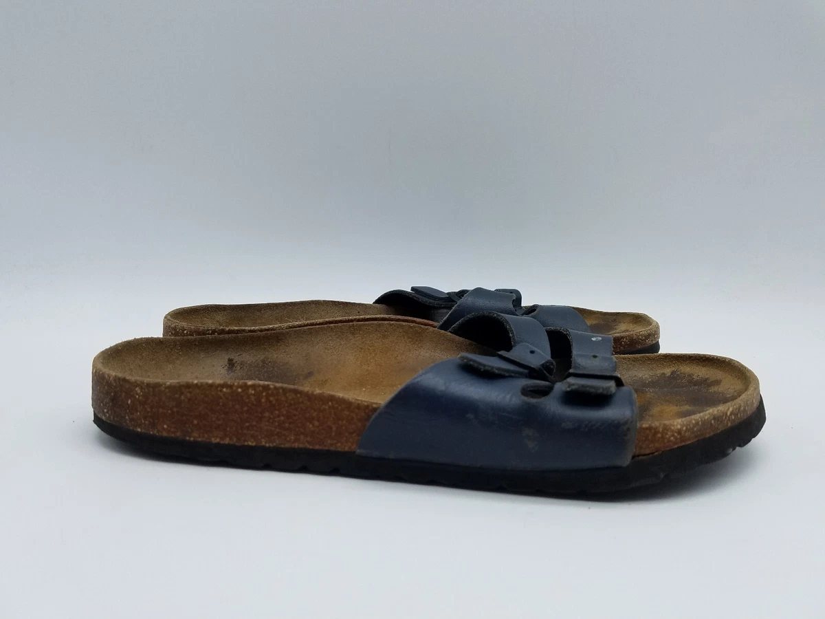 Navy blue footbed sandals sale