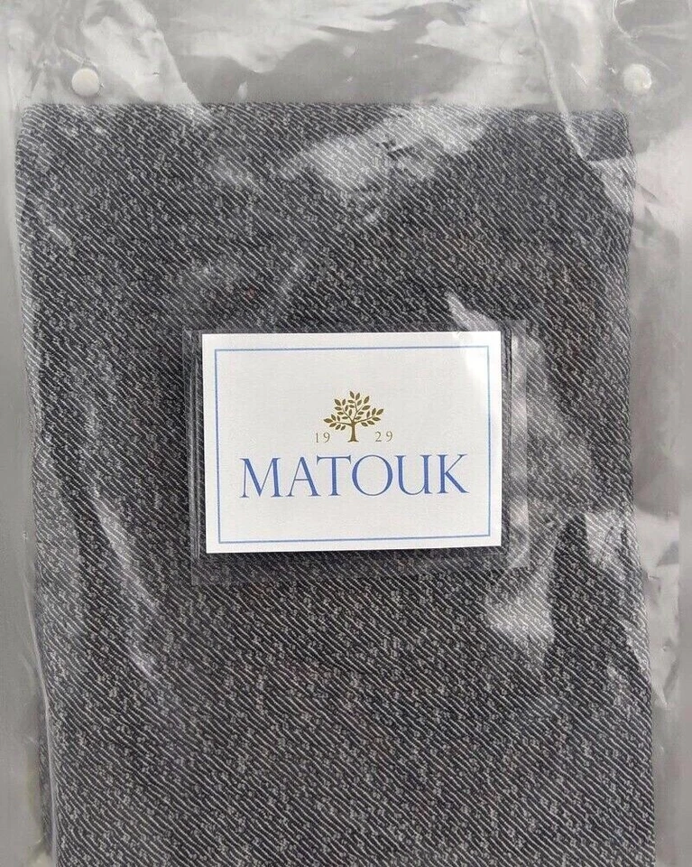 Matouk #M107 Pacific Charcoal Twin Coverlet 70"x 92" New - Image 2 of 2
