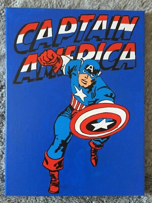 Captain America, handbemalt, 16x12 inch Acryl