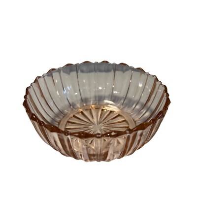Vintage Anchor Hocking Fortune Pink Glass Small Fruit Dessert Bowl
