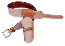 Gun Holster Belt Western Leather Revolver Pistol Tooled