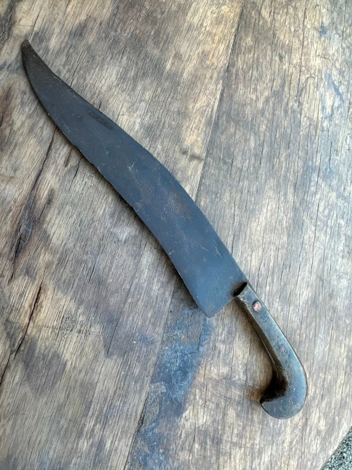 Cuchillo espada daga mogol hoja de acero mango de latón antiguo 1800 Foto 4 de 4