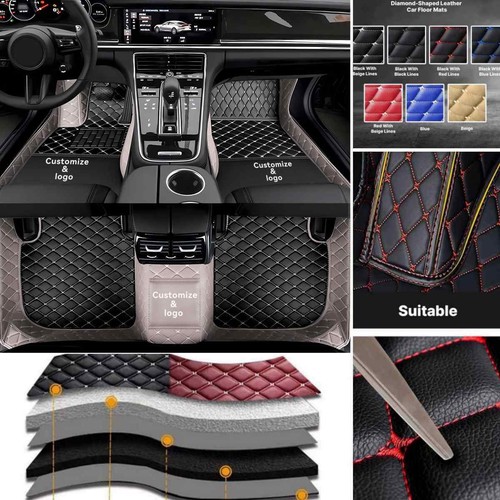 For Dodge Durango RT SRT Hellcat 2004-2024 Car Floor Mats PU Leather Carpets - Imagen 17 de 35